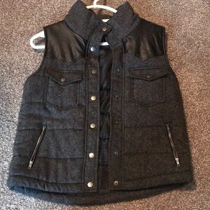 Juniors Large Vest with faux leather detail